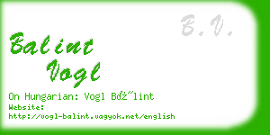 balint vogl business card